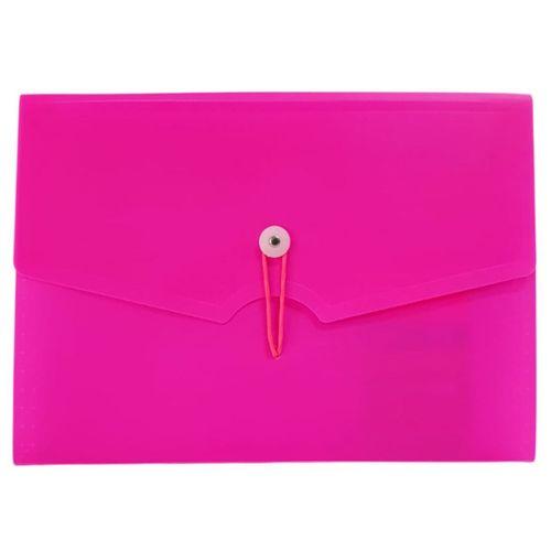 Bigpoint Körüklü Dosya 13 Cepli Lastikli A4 Pembe