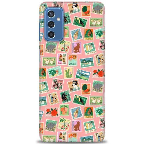 Samsung Galaxy M52 5G Kılıf HD Baskılı Kılıf - Pullar + Tam Ekran Koruyucu