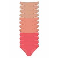 12 adet Süper Eko Set Likralı Kadın Slip Külot Ten Pudra Fuşya