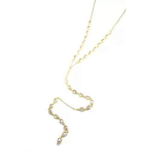 Damla Taşlı Y Kolye - Altın