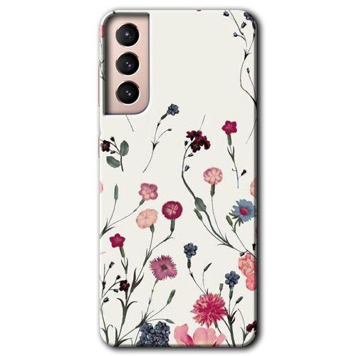 Samsung Galaxy S21 Plus Kılıf HD Desen Baskılı Arka Kapak + Temperli Cam - Mat Çiçek