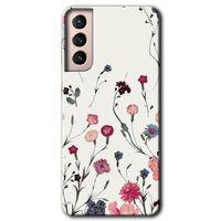 Samsung Galaxy S21 Plus Kılıf HD Desen Baskılı Arka Kapak + Temperli Cam - Mat Çiçek