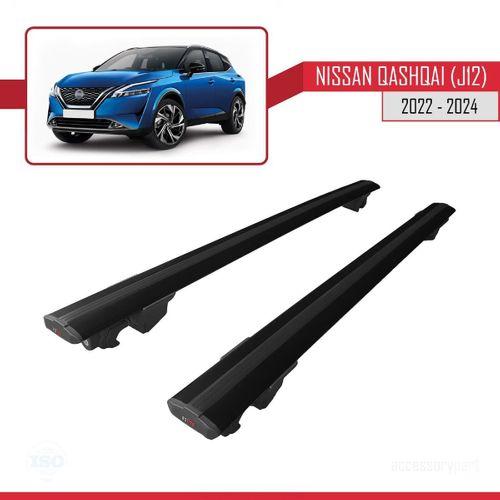 Nissan Qashqai 2022 ve Sonrası ile uyumlu HOOK Model Anahtar Kilitli Ara Atkı Tavan Barı SİYAH