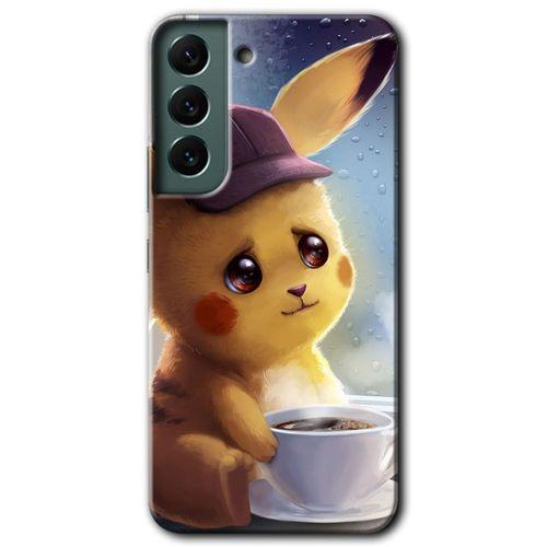 Potkal Hediye Fabrikası Samsung Galaxy S22 HD Baskılı Kılıf + 9D Tam Ekran Koruyucu - Üzgün Pikaçu