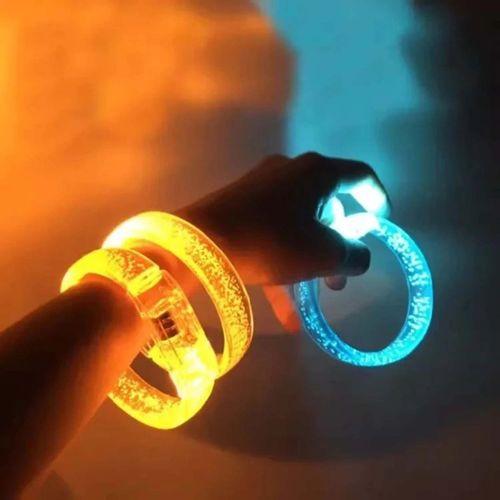 Eğitici Oyuncak Turuncu Led Işıklı Baskı Yapılabilen Pilli Bileklik Bilezik 1,5 cm Genişlik