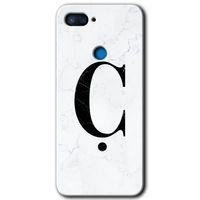 Xiaomi Mi 8 Lite Kılıf HD Desen Baskılı Arka Kapak - Beyaz Mermer Desenli Ç Harfi