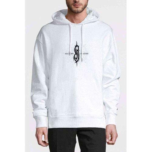 All Hope Is Gone Baskılı Beyaz Erkek Kapşonlu Sweatshirt