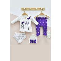 Little Mause Desenli % 100 Pamuk 5'li Kız Bebek Hastane Çıkış Seti