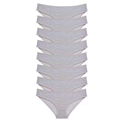 8 adet Süper Eko Set Likralı Kadın Slip Külot Gri