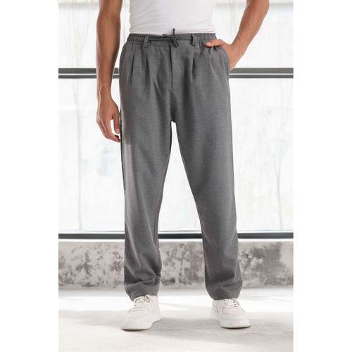Bezayağı Kumaş Relax Fit Duble Paça Jogger Pantolon - Gri