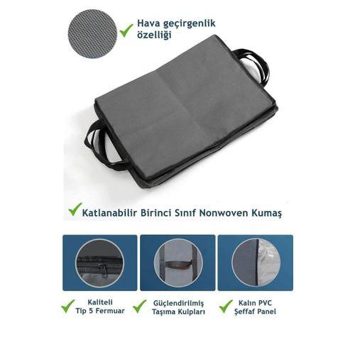 3 Adet Pencereli Yastık Hurcu Antrasit