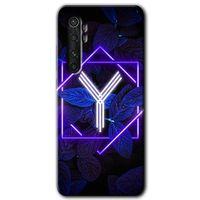 Xiaomi Mi Note 10 Lite Kılıf HD Desen Baskılı Arka Kapak - Dark Neon Yaprak Y Harfi