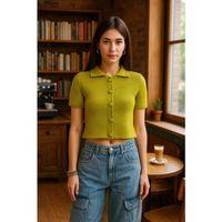 Bebe Yaka Düğmeli Bluz