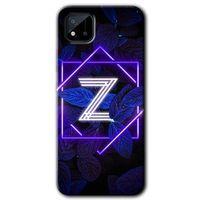 Realme C11 HD Baskılı Kılıf + 9D Tam Ekran Koruyucu - Dark Neon Yaprak Z Harfi