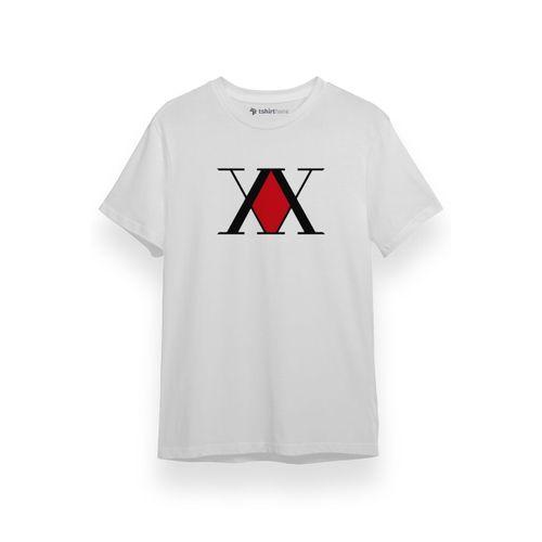 Hunter x Hunter Anime Logo Beyaz Kısa kol Erkek Tshirt