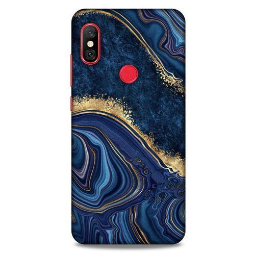 Xiaomi Redmi Note 6 Pro Uyumlu Kılıf Mavi Delisi (1) Kılıfı Mermer