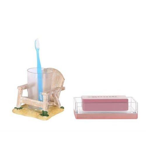 Diş Fırçalık Ve Sabunluk 2 Li Banyo Seti,Sandalye Model