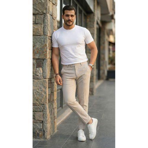 Erkek Slim Fit Dilli Kumaş Pantolon