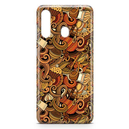Samsung Galaxy A20s Kılıf Doodle Türk Kahvesi Arka Kapak Koruma Desenli Full Koruyucu