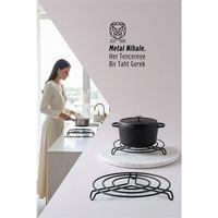 Juliette Serisi Siyah Metal Nihale - 20 cm Isıya Dayanıklı Lüks Tencere Altlığı
