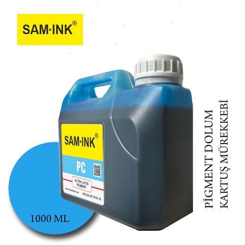 Feyink® Samink Canon Lucia Pro Serisi Plotter Pigment Kartuş Dolum Mürekkebi PFI-1300 PFI-1700 PC (Photo Cyan) -1000ml-
