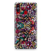 Samsung Galaxy A20s Kılıf Youtuber Doodle Arka Kapak Koruma Desenli Full Koruyucu