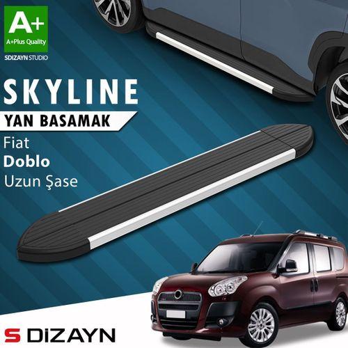 S-Dizayn Fiat Doblo 2 Uzun Şase Skyline Aluminyum Yan Basamak 223 Cm 2010-2023 A+ Kalite