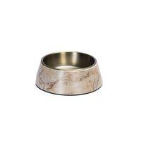 Beeztees DBL Köpek Mama Su Kabı, Mat Altın Rengi Paslanmaz Çelik, Bej Mermer Görünümlü, 22cm, 700ml