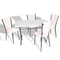 Dockers Halley - Kapitoneli Mutfak Masa Takımı - 80x120 (Werzalit, Wermodin veya Allzalit Tabla) - Beyaz-Beyaz