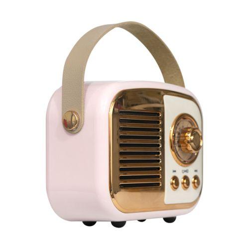 MIKADO MD-24BT, Echoes, Pembe, 3W, Taşınabilir, USB/TF Kart/Bluetooth, 800mAh, Klasik Retro Müzik Kutusu