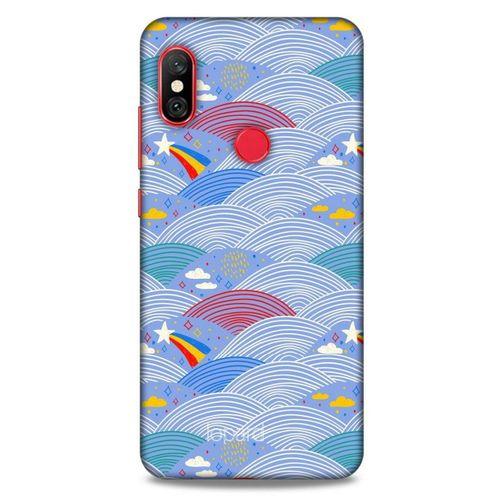 Xiaomi Mi A2 Lite Kılıf Pastel Renkler (2) Kabı Mor Beyaz