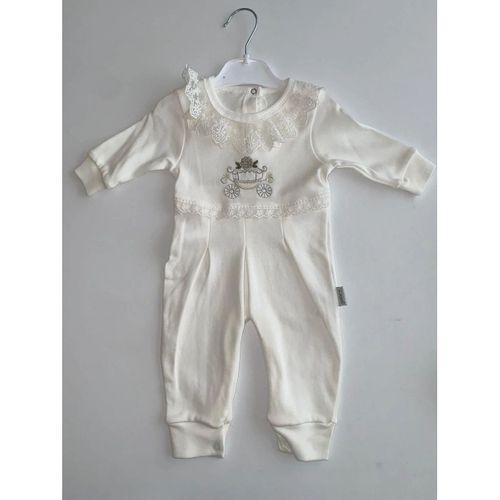 Çiçekli Araba Nakışlı Dantelli Tulum