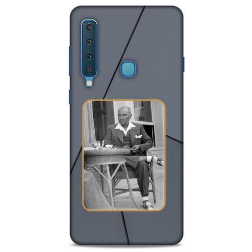 Samsung Galaxy A9 2018 Kılıf Atatürk (31) TPU Kılıf Koyu Gri