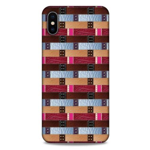 Apple iPhone XS Max Kılıf Patchwork (45) Liquid Air Kılıf Bordo Gri