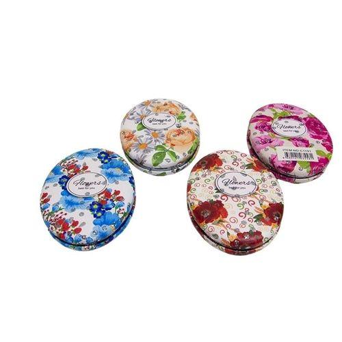 Cep Aynası Oval Tombul Taşlı Flowers