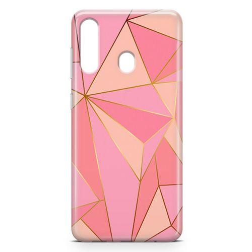 Samsung Galaxy A20s Kılıf Elmas Pembe Arka Kapak Koruma Desenli Full Koruyucu