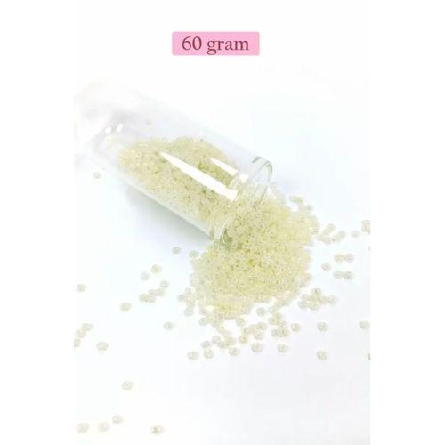 Dökme Cam Kum Boncuk (11/0) 2 mm - 60 Gram -  Krem - BNC047