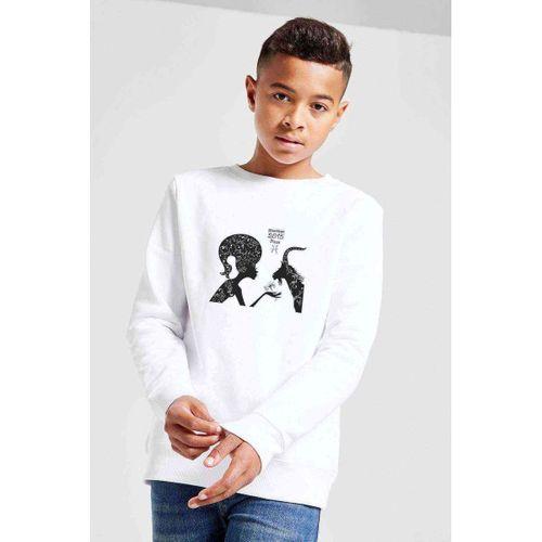 Pisces Baskılı Unisex Çocuk Beyaz Sweatshirt