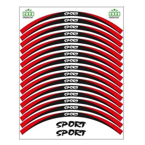 SEVGENT Kırmızı Siyah Sport Reflektörlü 1 Set Jant Şeridi