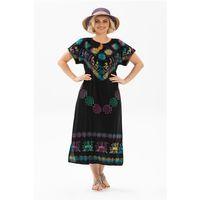 Kısa Kol Pamuk Hitit Uzun Yazlık Etnik Elbise Geyik Renkli Gyk Renkli