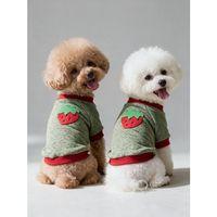 Çilek Tadında Köpek Sweatshirt – Kırmızı Yeşil - Sıcacık