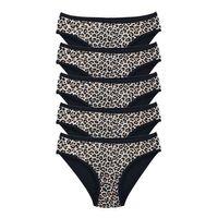 5 Adet Leopar Desenli Likralı Yumuşak Dokulu Kadın Slip Külot