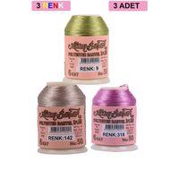 3 Adet Altınbaşak Oya ve Dantel İpi 20 gr - Royaleks - No: 142 - 318 - 009