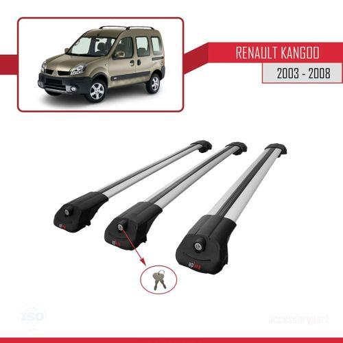 Renault Kangoo 2003-2008 Arası ile uyumlu ACE-1 Ara Atkı Tavan Barı GRİ 3 ADET BAR