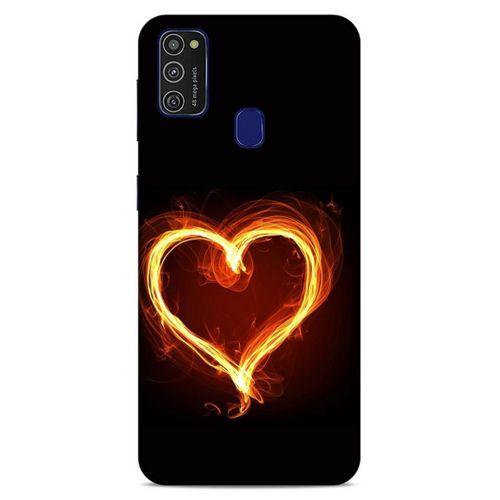 Lopard Samsung Galaxy M21 Uyumlu Kılıf FireX (24) Darbe Emici Kılıf Ateşli Kalp