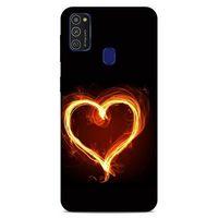 Lopard Samsung Galaxy M21 Uyumlu Kılıf FireX (24) Darbe Emici Kılıf Ateşli Kalp