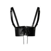 Siyah Deri Kadın Elbise Kemeri, Omuzdan Askılı Elbise Kemeri - Brf1429