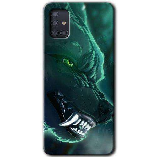 Samsung Galaxy A51 Kılıf Baskılı Kapak - Yeşil Kurt +Tam Ekran Koruyucu