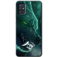 Samsung Galaxy A51 Kılıf Baskılı Kapak - Yeşil Kurt +Tam Ekran Koruyucu