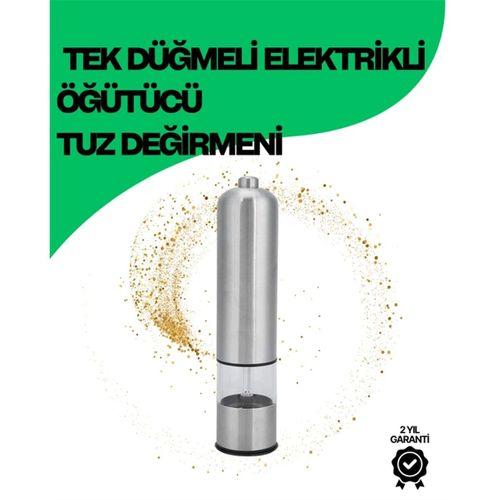 Şeffaf Hazneli Elektrikli Tuz Karabiber Öğütücü Pilli Taşınabilir Mutfak Aleti